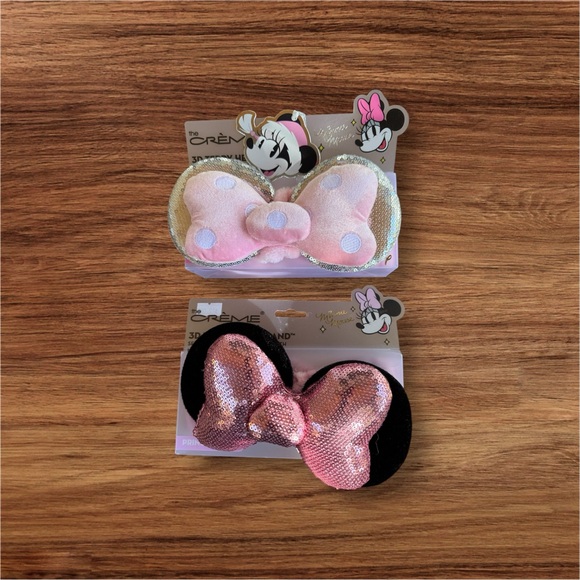 Disney Accessories - Disney Minnie Mouse Pink and Black Bow Set